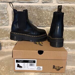 Dr. Martens Black Leather Platform Chelsea Boots
